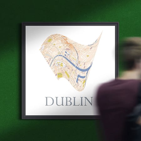 Dublin custon square frame city map