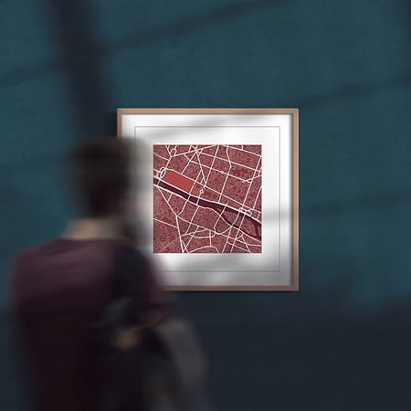 paris, red wine, square framed wall art, city map