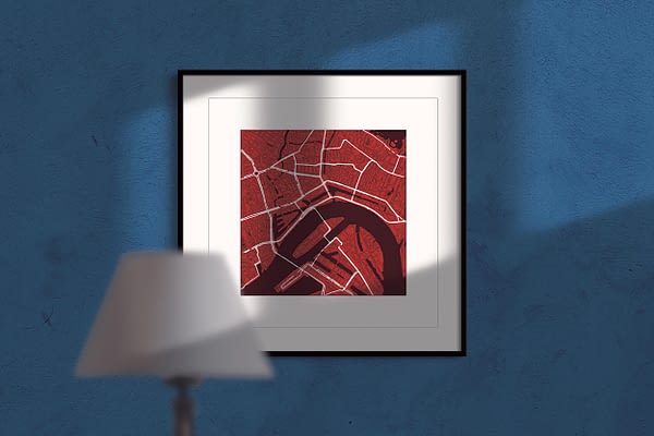 rotterdam red wine square framed wall art print